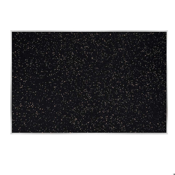 Ghent Recycled Bulletin Board, Satin Aluminum Frame, 4ft H x 7ft 4in W, Tan Speckled ATR47-TN - main